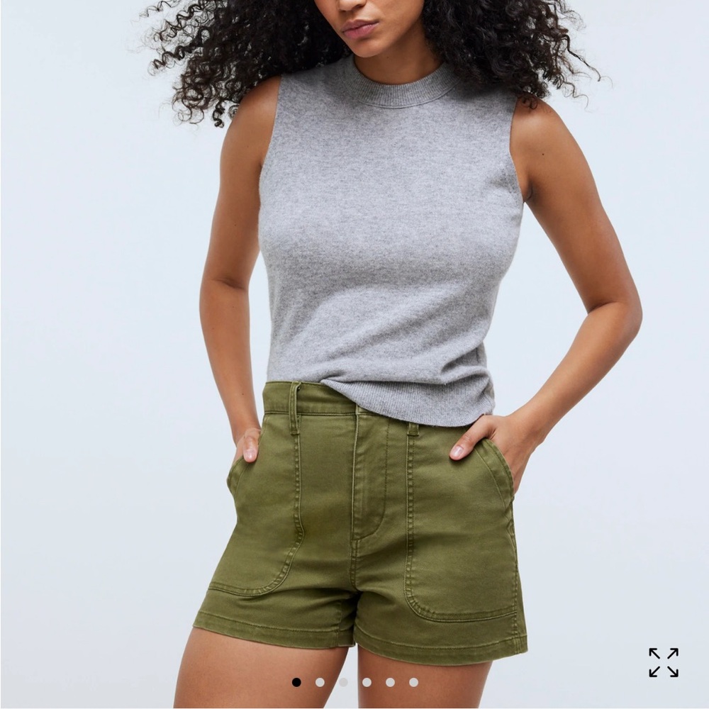 NEW Madewell Perfect Vintage Fatigue Short Desert Olive Womens Sz 32 Stretch